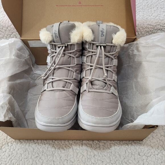 NIB Ryka Senna 2 Cold Weather Boots Paloma Grey Fabric  SIZE  7 WIDE - Picture 1 of 6